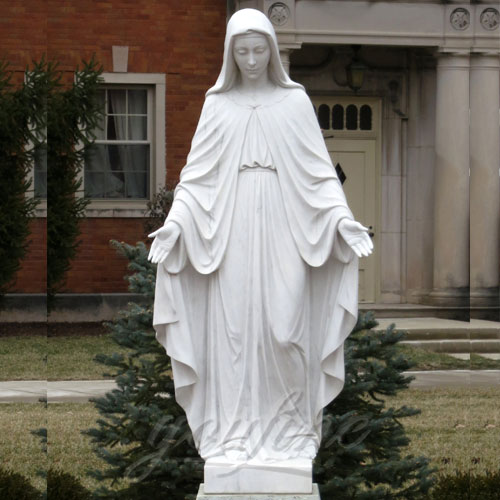 Popular Design Home Decoration White Marble Mary Statue on Stock for Sale CHS-088