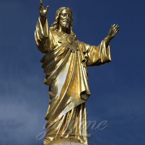 Bronze Standing Jesus Sculpture with Hands Opening for Sale