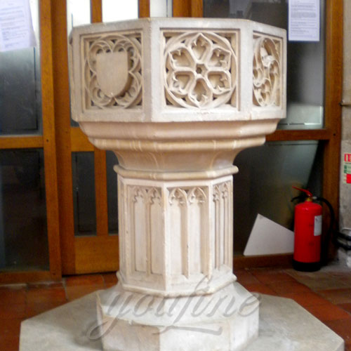 Custom Made Marble Fonts in a Church for indoor Decor on Sale