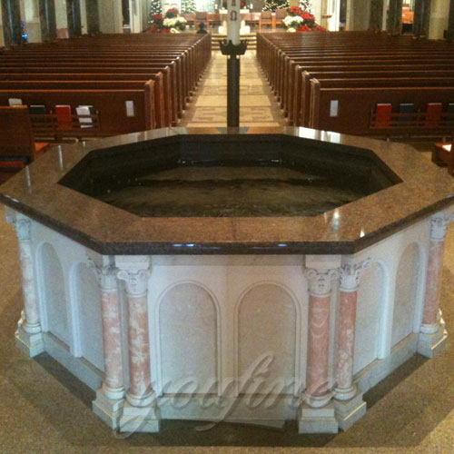 Customized Natural Marble large Baptismal Fountain for Church