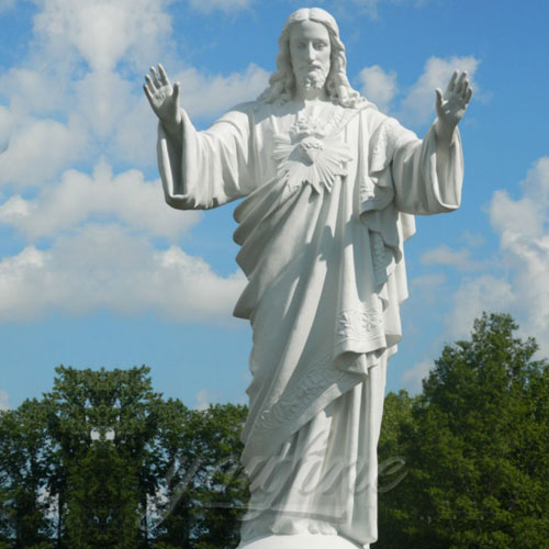 Famous Outdoor White Marble Stone Religions life size Jesus Statue for Church