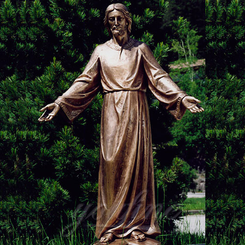 Large New Products Christian Bronze Jesus Statues Opening the Arm for sale