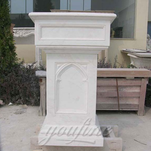 Indoor decor Modern Hand Carved White Marble Pulpit for Church Decor