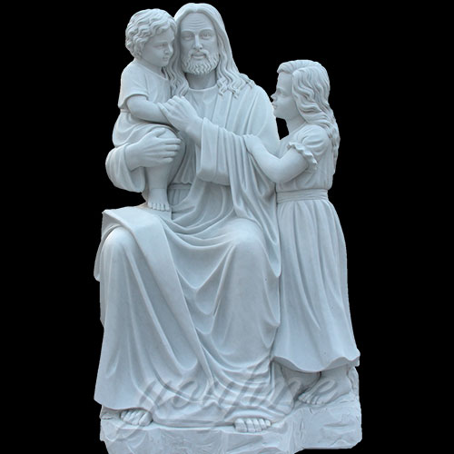 Popular Designs Marble Stone Jesus Statue and Child Statues for church decor