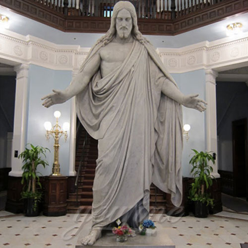 Home Interior Decorative Natural Marble Jesus with Open Hand