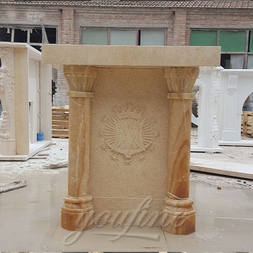 Top Quality Beige Marble Hand Carved Pulpit for Church Decor on Sale