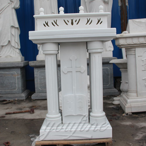 Pure White Marble Church Lectern Pulpits for Indoor Decor