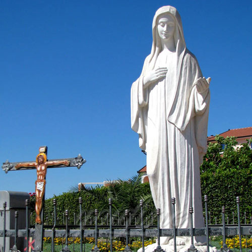 White Stone Virgin Mary Garden Statues for Sale