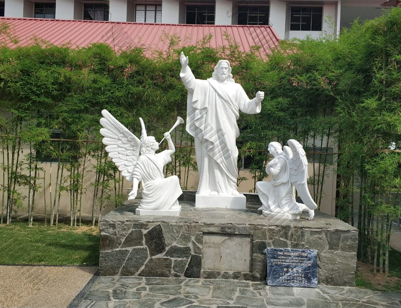 famous-marble-jesus-statue-with-angels-design-for-church-from-Singapore-for-sale