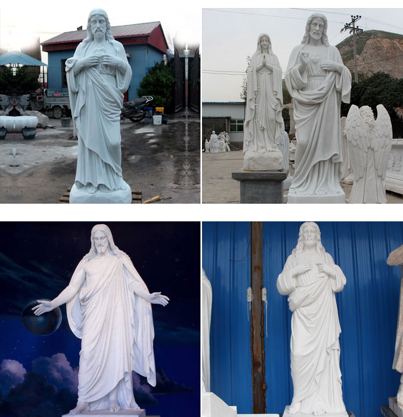 Catholic Religious Statue Jesus Christ Statue in White Marble