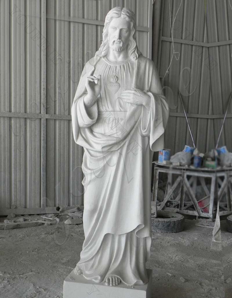 Classic Marble Life Size Jesus Statue Religious Sculpture