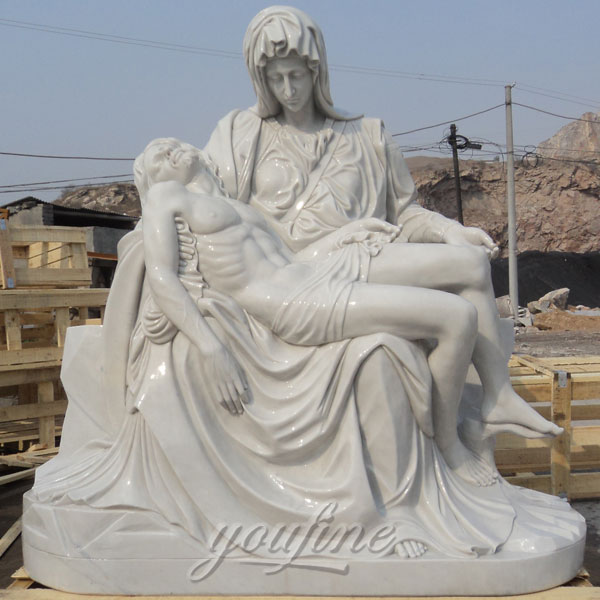 High Quality Michelangelo’s Pieta Maria Holding Jesus White Marble Statue for Sale CHS-262