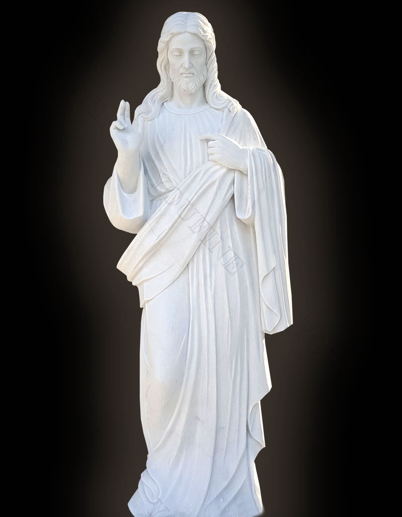 Jesus Christ Statue in White Marble for Sale