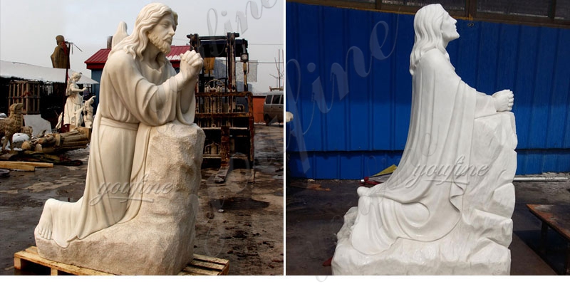 Jesus Kneeling Praying Statue Home Decor Figurine Christian
