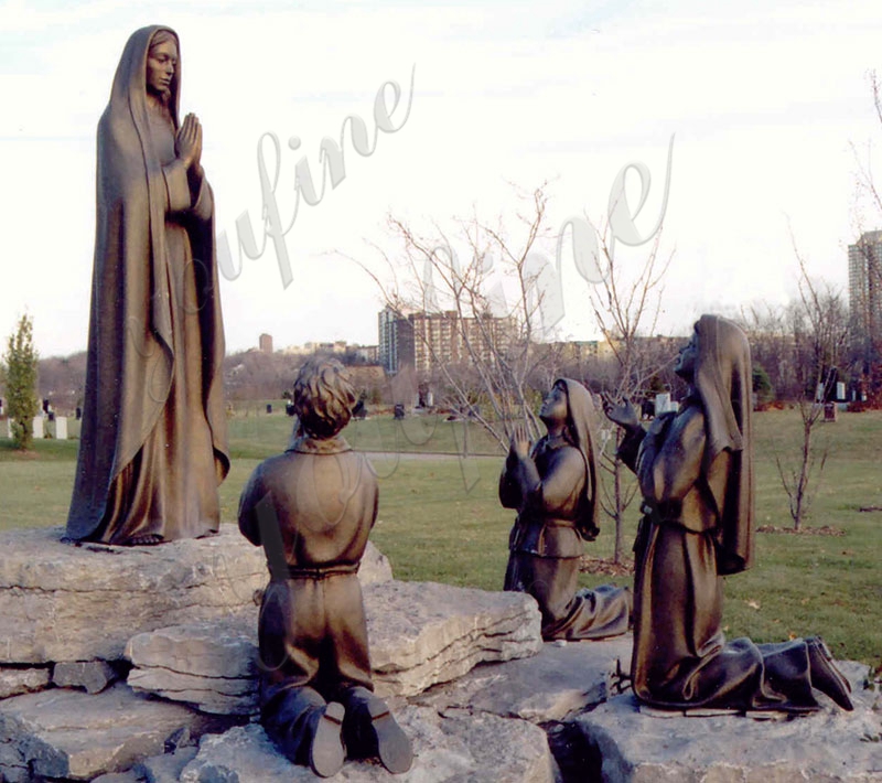 Our Lady of Fatima Mother and Three Shepherd Children statue