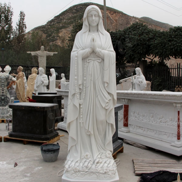 High Quality White Marble Blessed Mother Mary Statues for Outside CHS-264