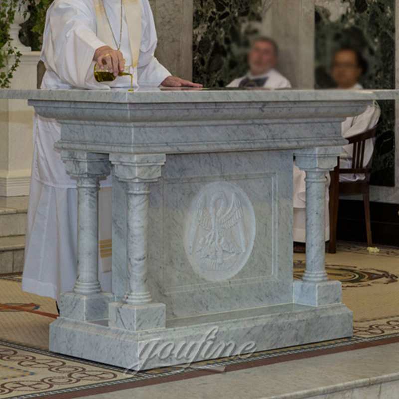 Hand Carved Modern Marble Altar Sculpture