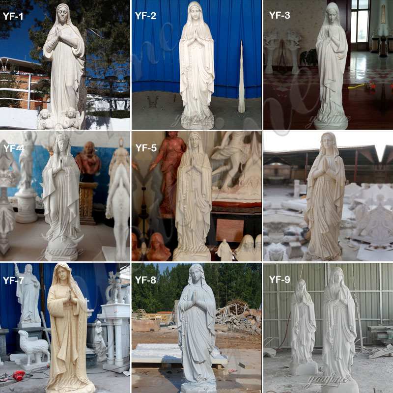 Life Size White Marble Outdoor Statue of Mary