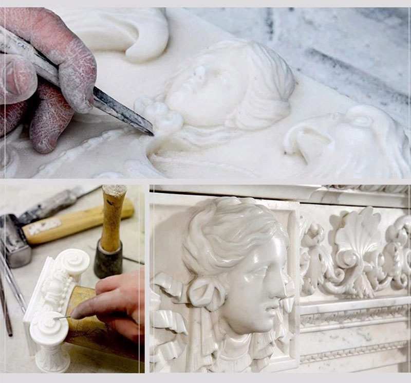 process of Marble Outdoor Statue of Mary for Sale