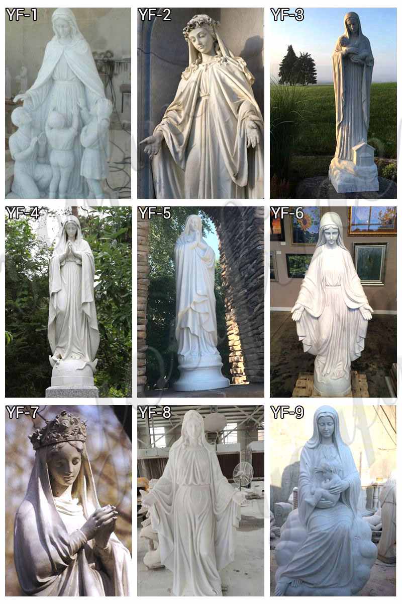 Catholic Blessed Mother Mary Marble Statue for Outside