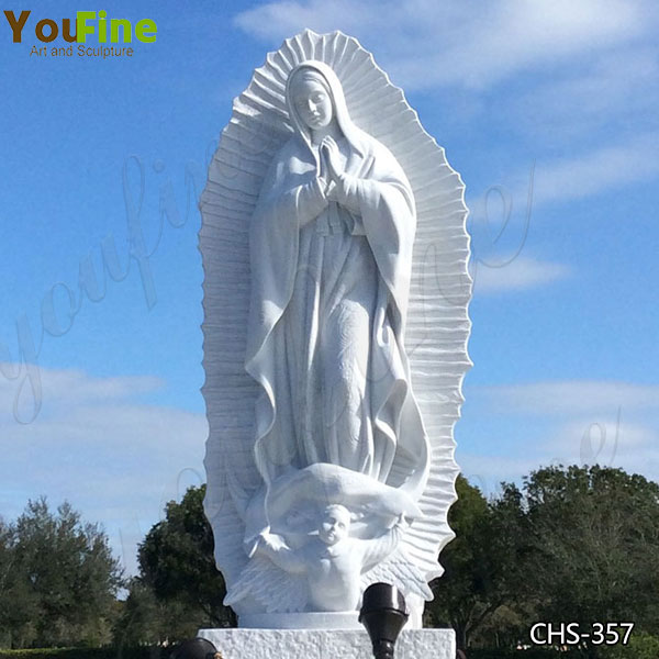 White Marble Our Lady of Guadalupe Statue for Sale