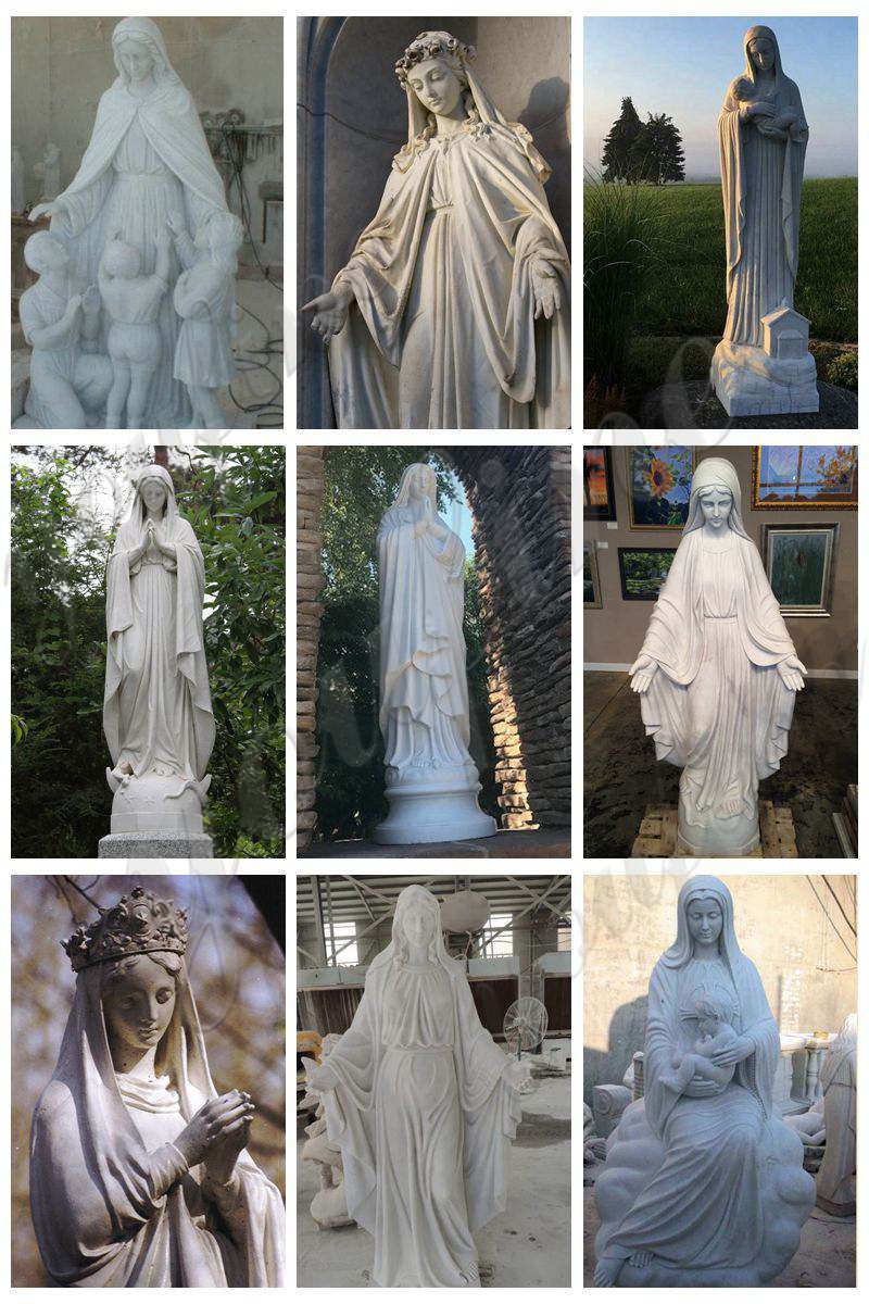 White Marble Our Lady of Mary Statue for Sale