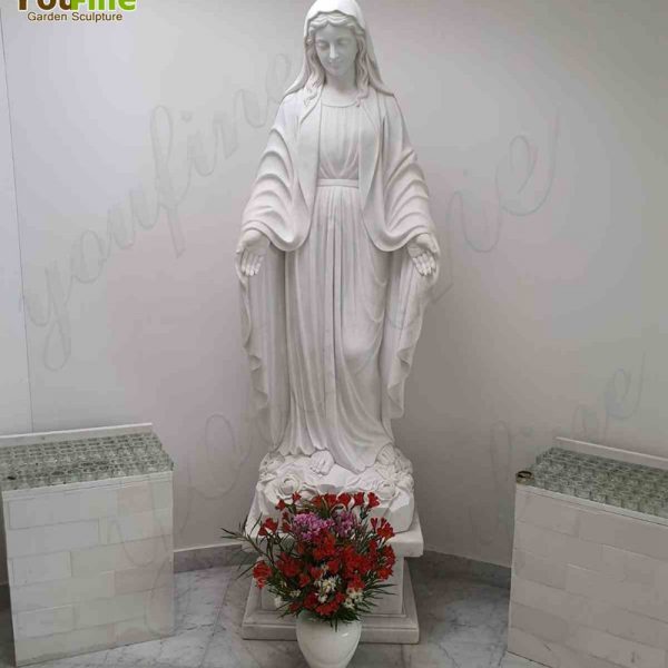 Life Size White Marble Mary Statue Feedback from Our Customer