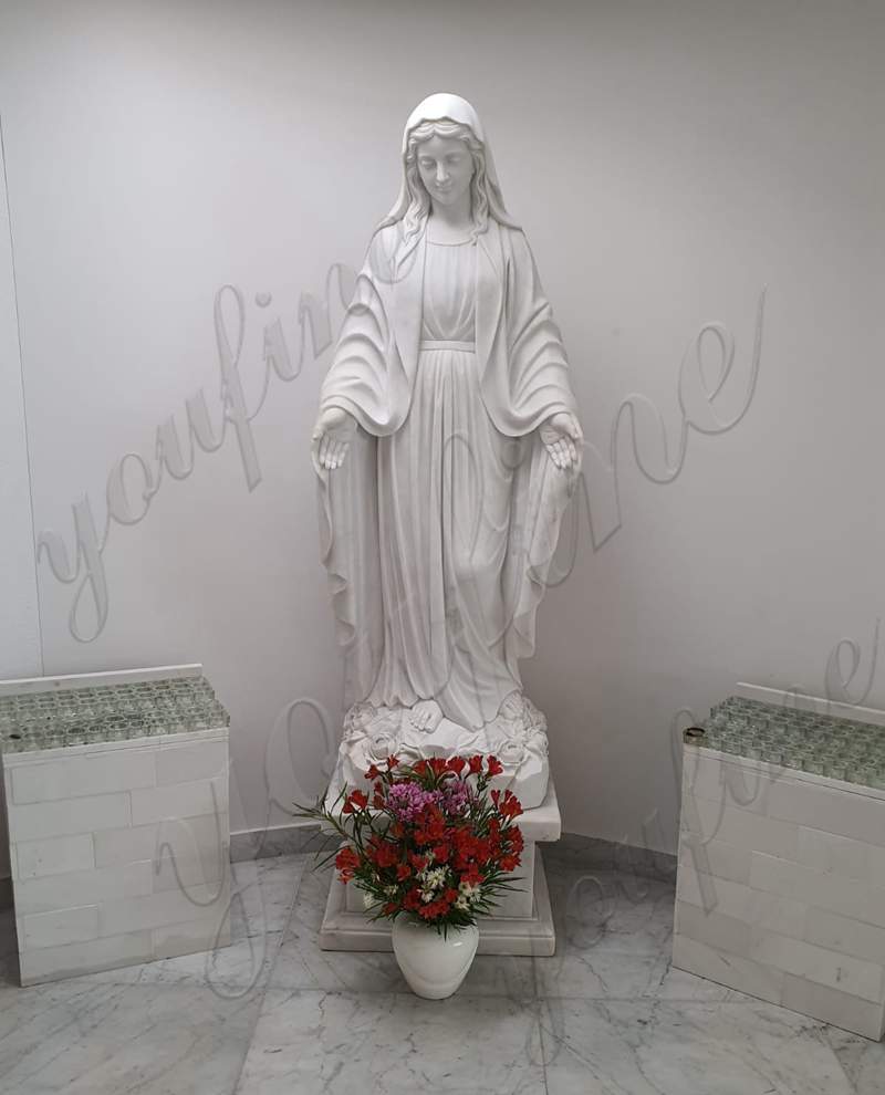 White Marble Mary Statue Feedback from Our Customer