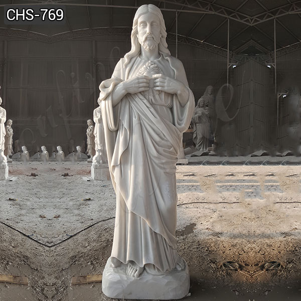 Full Size Marble Stone of Jesus Statue for Catholic Church Supplier CHS-769