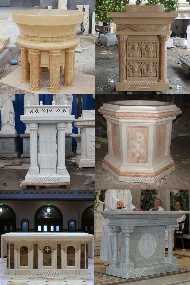 Life Size White Marble Pulpit for Church Supplier