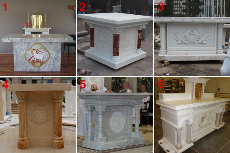 Catholic Church Decor Marble Religious Altar Table Design for Sale