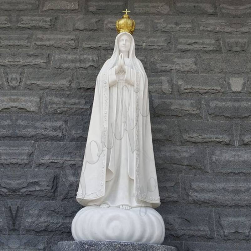 Life Size Marble Our Lady of Fatima with Children Statue