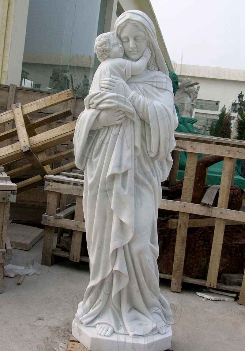 Catholic Madonna and Child Marble Statue Factory Supply