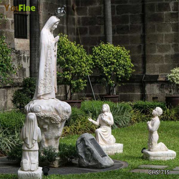 High Quality Our Lady of Fatima with Children Marble Statue for Sale