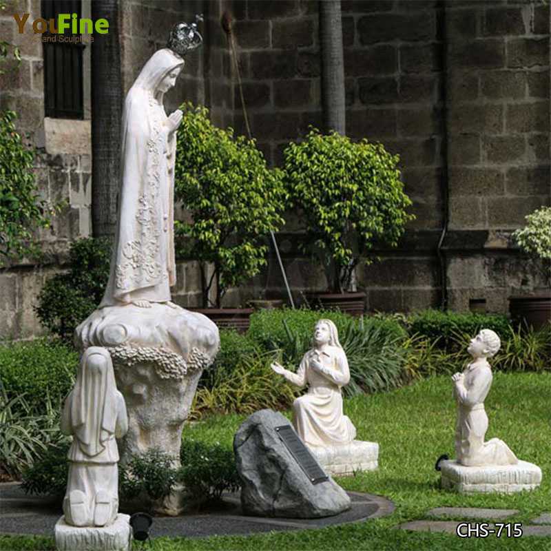 High Quality Our Lady of Fatima with Children Marble Statue for Sale CHS-715