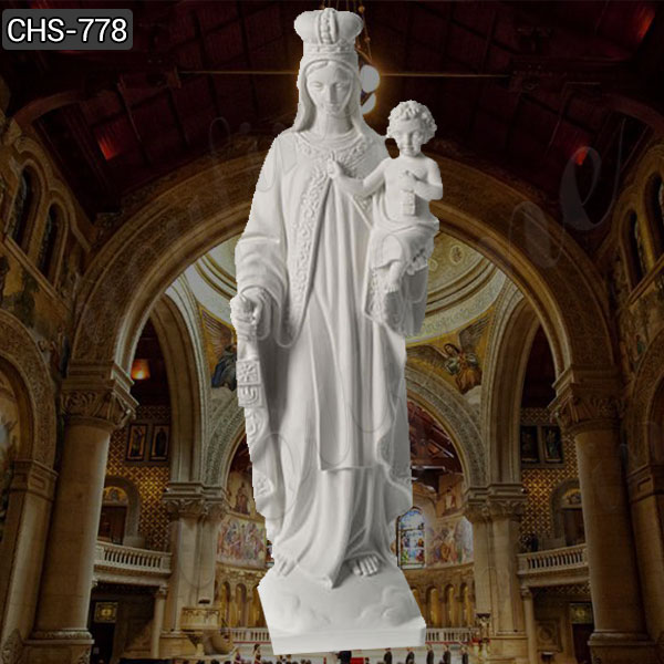 Life Size Marble Statue of Mount Saint Carmel with Child Suppliers
