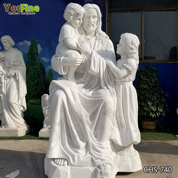 Classic Church Marble Jesus with Children Statue for Sale CHS-740