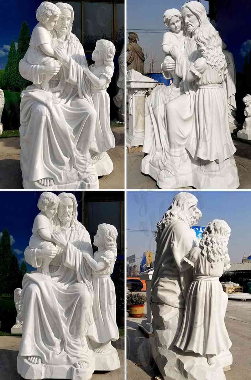 catholic saint jesus with children statue