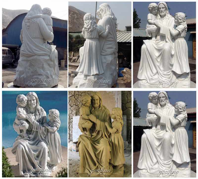 marble jesus with children statue