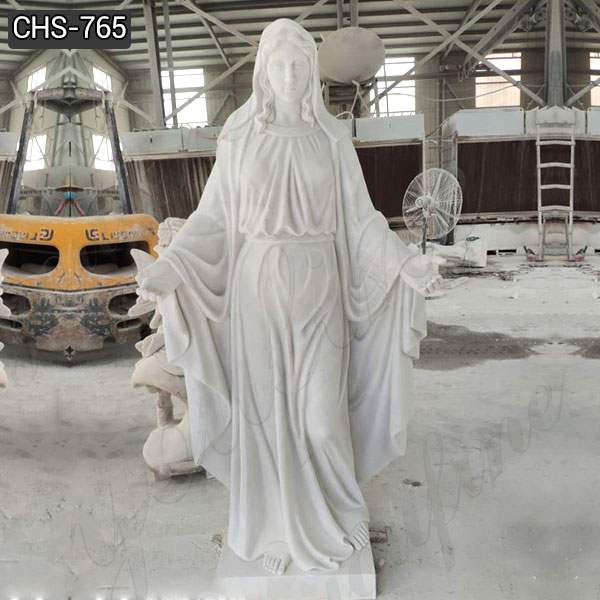 Catholic Life Size White Marble Our Lady of Grace Statue for Sale