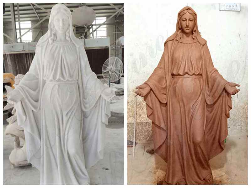 Life Size White Marble Our Lady of Grace Statue