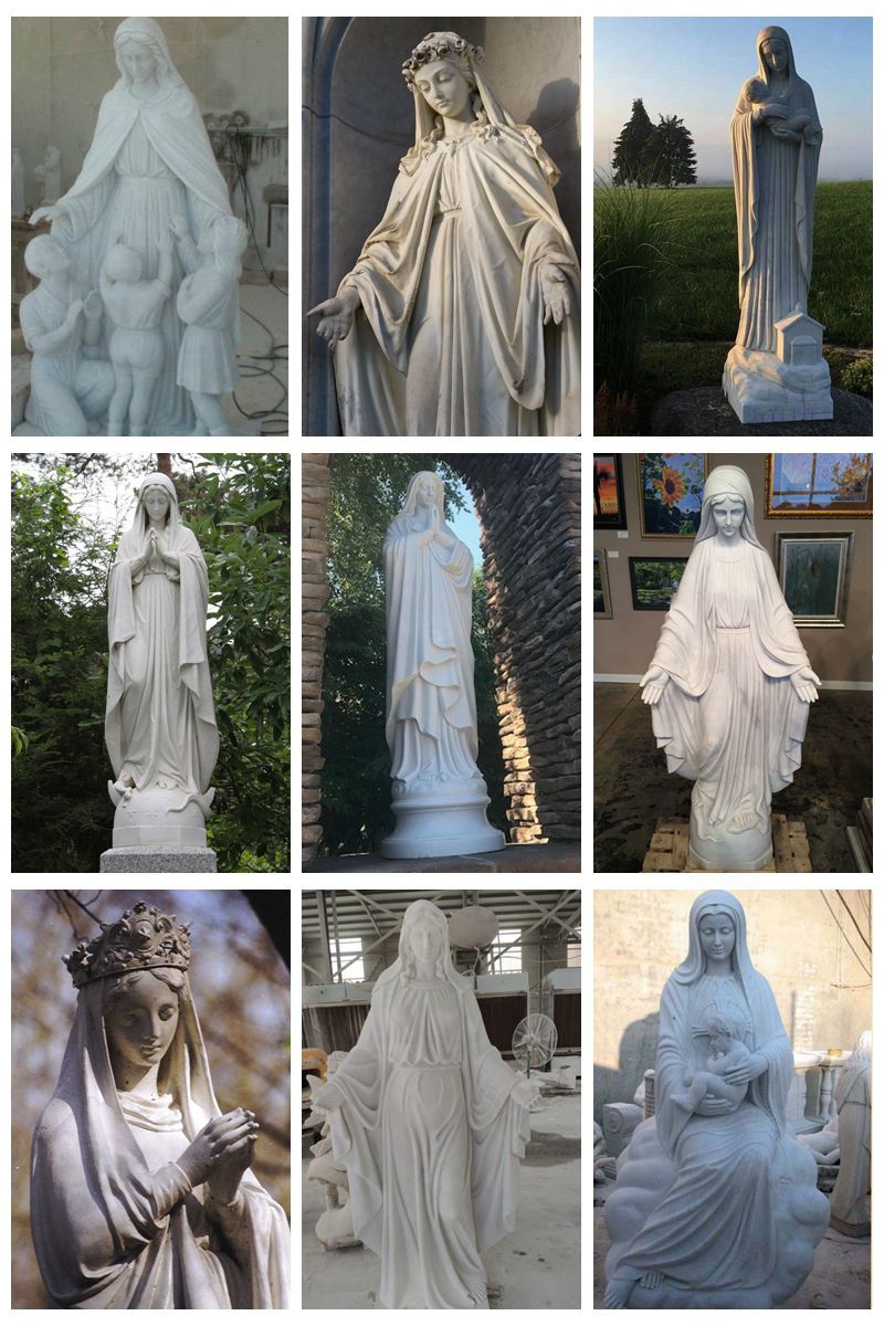 White Marble Virgin Mary Statue for Garden