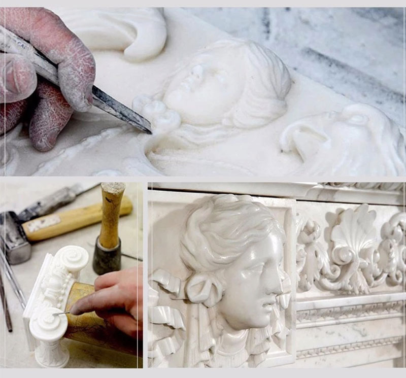 process of Marble Virgin Mary Statue for Garden