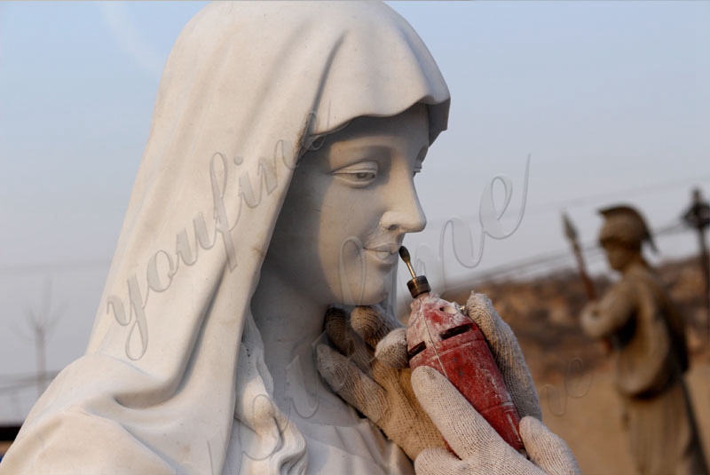 process of White Marble Our Lady of Grace Statue