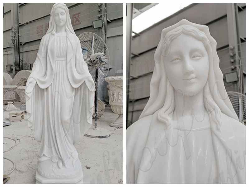 White Marble Blessed Virgin Mary Statues Suppliers