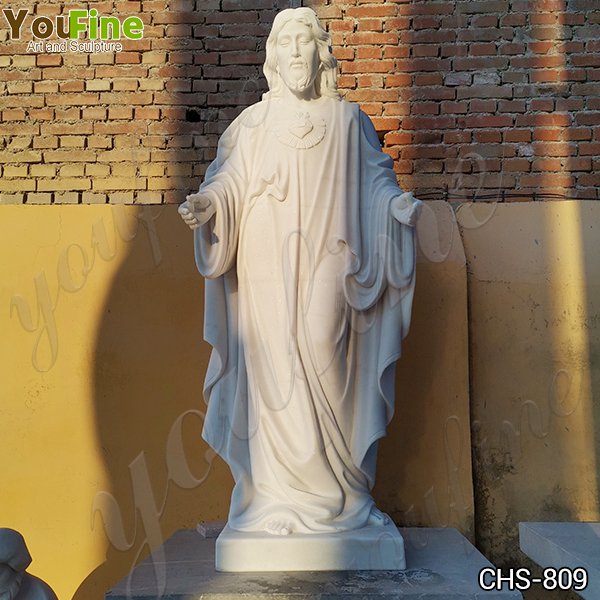 Hot Selling Life Size Natural White Jesus Marble Statue for Church