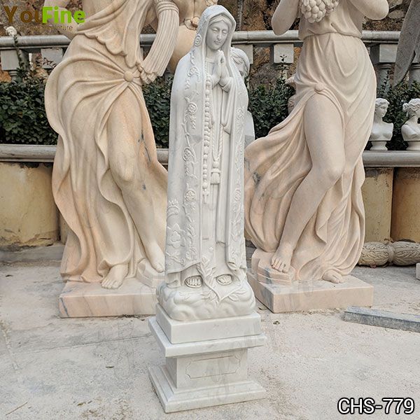 Life Size Catholic Natural White Marble Fatima Statue Suppliers CHS-779