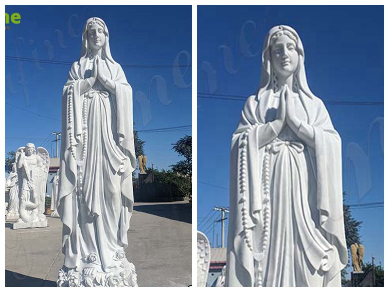 Natural Marble Our Lady of Lourdes Statue