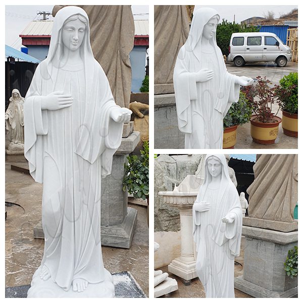 Catholic Hand Carved Outdoor Marble Virgin Mary Statue