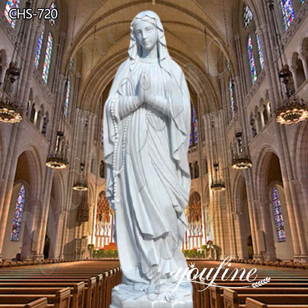 Hand Carved Catholic Our Lady of Lourdes Marble Statue